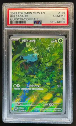 2023 Pokemon SV 151 Bulbasaur Illustration Rare #166/165 PSA 10 - Image 1