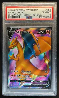 2019-2023 Pokemon SWSH Black Star Promos Charizard V #SWSH050 PSA 10 - Image 1