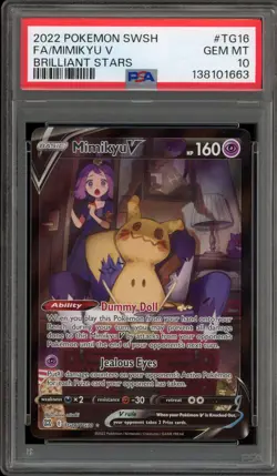 Pokemon Mimikyu V Brilliant Stars Trainer Gallery Full Art #TG16 PSA 10 Gem Mint - Image 1