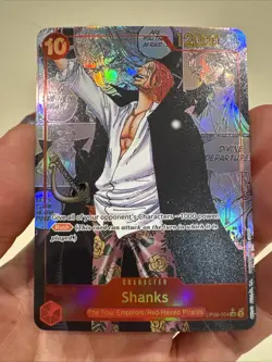 One Piece CCG Shanks OP09-004 SR Foil Manga English Custom Card - Image 1