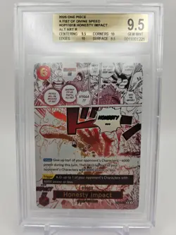 One Piece TCG Fist of Divine Speed #OP11018 Honesty Impact ALT ART R BGS 9.5 - Image 1