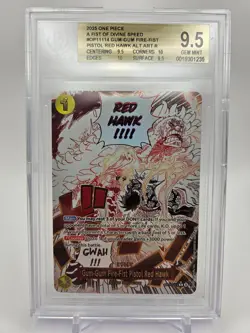 One Piece TCG OP11-114 Gum-Gum Fire-Fist Pistol Red Hawk ALT ART BGS 9.5 - Image 1