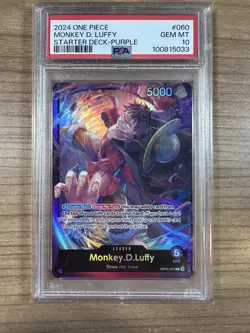 Monkey D. Luffy 2024 One Piece Starter Deck 18 Purple #060 PSA 10 - Image 1