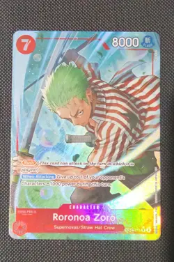 One Piece TCG CCG - Roronoa Zoro OP14-015 Alt Art Holo Foil Textured - English - Image 1
