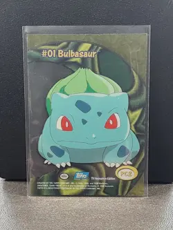 Bulbasaur #01 PC2 Topps TV Animation Clear Pokemon Card - Pack Fresh - Image 2