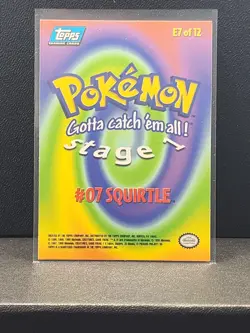 SQUIRTLE - # 07 - TOPPS SERIES E7 OF 12 BLUE LOGO Pokemon Card TCG Non Holo - NM - Image 2