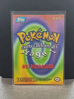 Bulbasaur #01 - TOPPS SERIES E1 OF 12 BLUE LOGO Pokemon Card TCG Non Holo - NM - Image 2