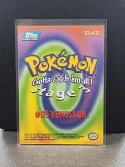 Vanusaur #03 - TOPPS SERIES E3 OF 12 BLUE LOGO Pokemon Card TCG Non Holo - NM - Image 2