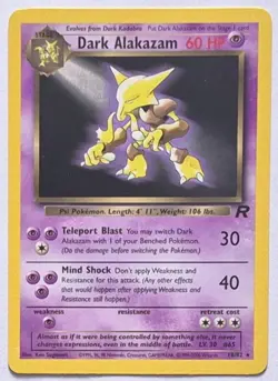 Dark Alakazam Pokemon Team Rocket 18/82 Regular Pokemon TCG Card - Image 1