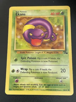 Ekans 46/62 - 1999 Fossil Set Pokemon Card - Rare Non Holo - Image 1