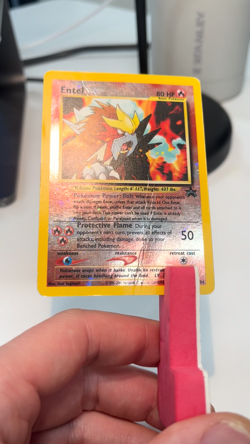 2001 Entei Holo Promo Movie Card WOTC Black Star #34 HP Heavy Play - Image 2