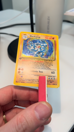 Pokemon Machamp Base Set 1st Edition Holo Card 8/102 MP - Image 2