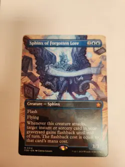 Borderless SPHINX OF FORGOTTEN LORE mtg NM-M Foundations Mythic - Image 1