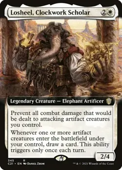 Losheel, Clockwork Scholar - Extended Art Commander 2021 NM MTG - Image 1