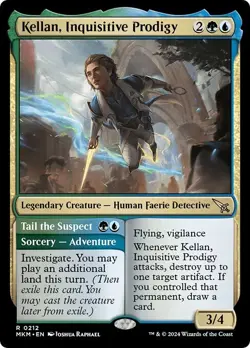 FOIL KELLAN, INQUISITIVE PRODIGY mtg NM-M Murders at Karlov Manor Rare - Image 1
