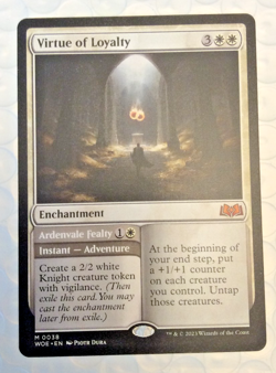 MTG Virtue of Loyalty, Wilds of Eldraine Mythic Enchantment (WOE) Magic NM - Image 1