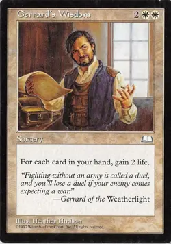 Gerrard's Wisdom *Uncommon* Magic MtG x1 Weatherlight SP - Image 1
