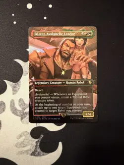 Barret, Avalanche Leader (Borderless) (Chocobo Track Foil) Commander: Final... - Image 1