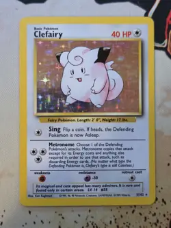 Pokemon TCG Clefairy 5/102 Base Set Holo Rare 1999 VTG WOTC LP - Image 1