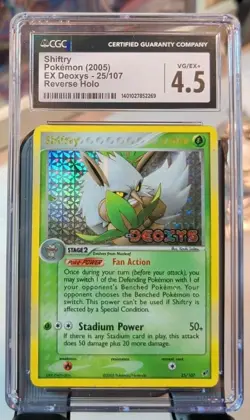 2005 EX DEOXYS Shiftry 25/107 Stamp REVERSE HOLO Pokemon Card CGC 4.5 Very Good - Image 1