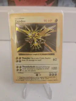 Pokemon TCG Zapdos Holo Card 016/102 Base Set Shadowless, WOTC 1999 HP - Image 1