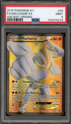 Pokemon Machamp EX XY Ancient Origins Full Art #90 PSA 9 Mint - Image 1