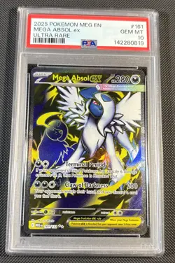 Pokemon 2025 Mega Evolutions Mega Absol Ex #161 PSA 10 Ultra Rare - Image 1