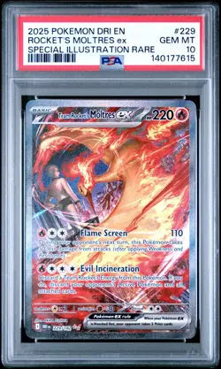 PSA 10 TEAM ROCKET'S MOLTRES EX 229/182 SIR DESTINED RIVALS POKEMON 🔥 - Image 1