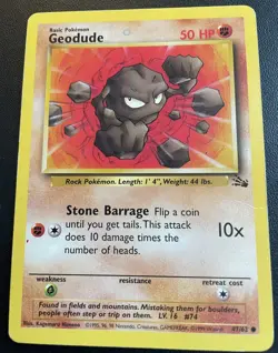 Pokemon TCG Geodude Fossil 47/62 Regular Unlimited Common - Image 1