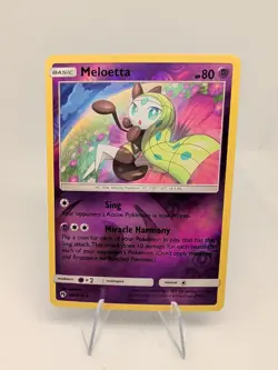 Meloetta 104/214 Reverse Holo Rare SM - Lost Thunder Pokemon Card LP/NM - Image 1