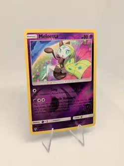 Meloetta 104/214 Reverse Holo Rare SM - Lost Thunder Pokemon Card LP/NM - Image 2