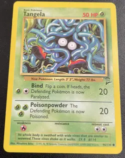 Pokemon TCG Tangela Base Set 2 96/130 Regular Unlimited Common - Image 1