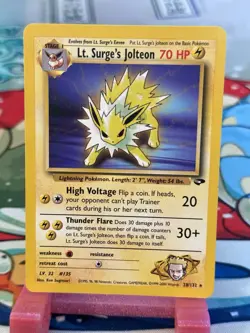 1995 Pokemon Lt. Surge's Jolteon Gym Challenge Rare TCG #28/132 - Image 1