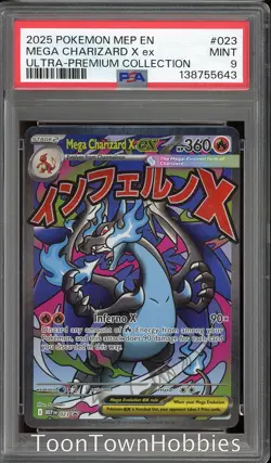 PSA 9 Pokemon - Mega Charizard X ex MEP 023 - Phantasmal Flames UPC Promo - Image 1
