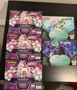 Pokemon TCG Galarian Rapidash V Box Factory Sealed x3 Lot And Calrex V 2x lot - Image 2
