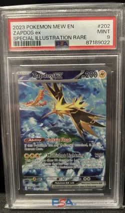Pokemon Zapdos ex Special Illustration Rare Holo 202/165 SV151 PSA 9 - Image 1