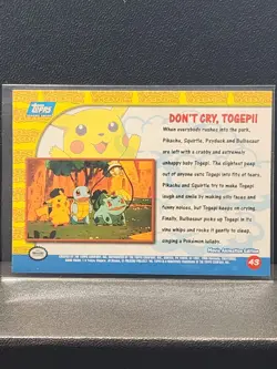 Pokemon TCG Don't Cry, Togepi! Pokemon Topps Pikachu's Vacation 43 - Near Mint - Image 2