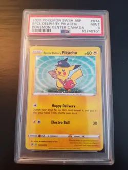 2020 Pokemon SWSH BSP Pokemon Center Canada Special Delivery Pikachu PSA 9 #074 - Image 1