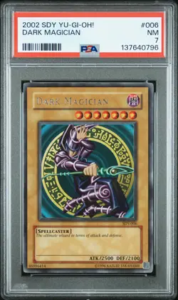 2002 YU-GI-OH! STARTER DECK: YUGI #006 DARK MAGICIAN PSA 7 - Image 1