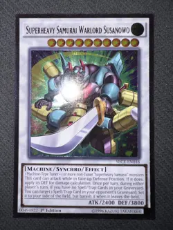Yugioh Superheavy Samurai Warlord Susanowo 1st Ed Ultimate Rare SECE-EN048 NM - Image 2