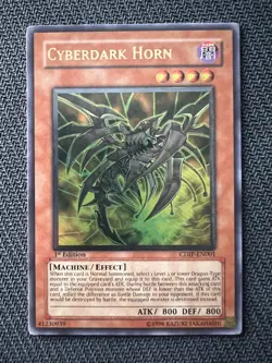 Yugioh Cyberdark Horn 1st Edition Ultimate Rare CDIP-EN001 NM - Image 1