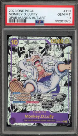 One Piece CCG Monkey.D.Luffy Manga Alternate Art OP05-119 PSA 10 Gem Mint - Image 1