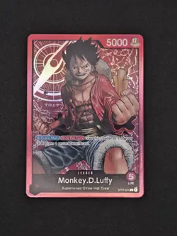 One Piece TCG MONKEY.D. LUFFY ENGLISH PRE-ERRATA FOIL LEADER NM ST01-001 EN - Image 1