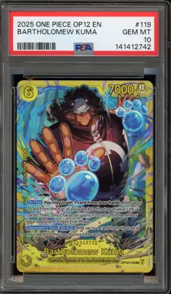 One Piece CCG Bartholomew Kuma OP12-119 PSA 10 Gem Mint - Image 1