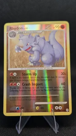 Rhydon Diamond & Pearl Reverse Holo Card # 60/130 Pokemon 2007 - Image 1