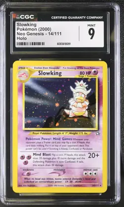CGC 9 MINT Slowking 2000 Neo Genesis 14/111 Holo Pokemon Card - Image 1