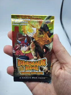 Rare 4 Card Dinosaur King Base Set Booster Pack New Sealed - Image 2