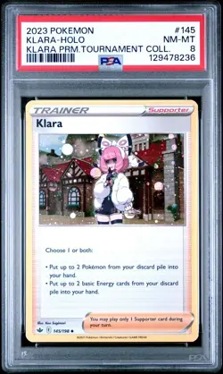 2023 Promo Klara Premium Tournament Collection # 145 Klara Holo PSA 8 Card NM-M - Image 1