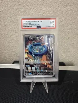 Pokemon TCG Squirtle 2024 Stellar Crown Illustration Rare Card #148/142 PSA 9 - Image 1
