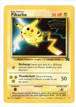Pikachu 4 Black Star Movie Promo Pokemon Card - Image 1
